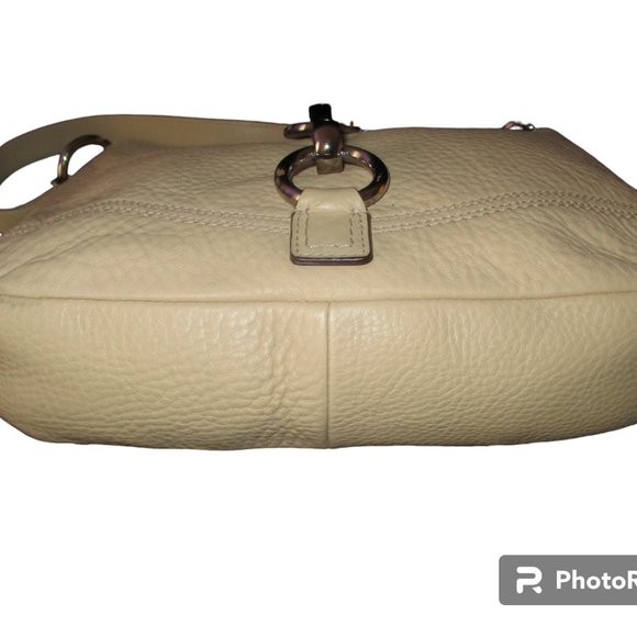 Coach Beige Pebbled Leather Handbag - Picture 3 of 7